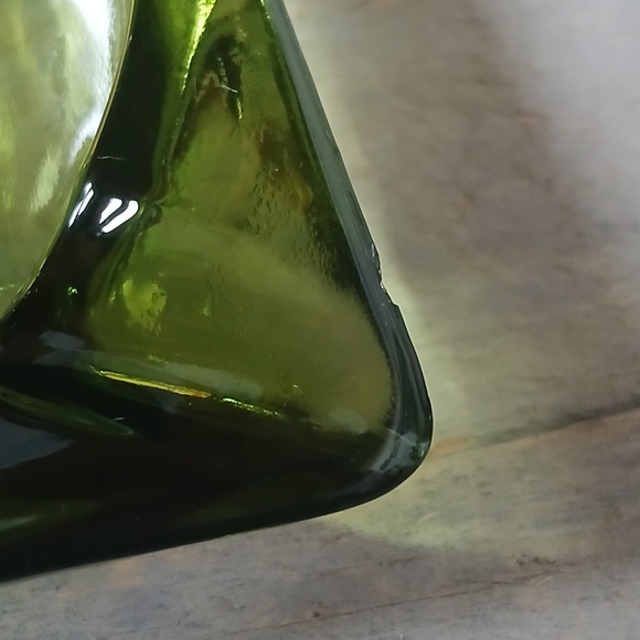 Vintage Green Glass Ashtray Square Mid-Century Modern - Picture 12 of 12